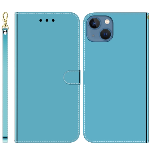 

For iPhone 15 Plus Imitated Mirror Surface Leather Phone Case(Blue)