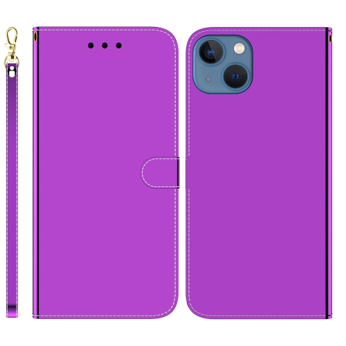 

For iPhone 15 Imitated Mirror Surface Leather Phone Case(Purple)