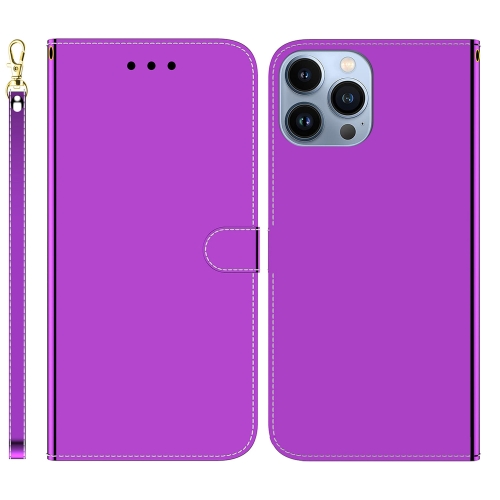 

For iPhone 14 Pro Max Imitated Mirror Surface Leather Phone Case(Purple)