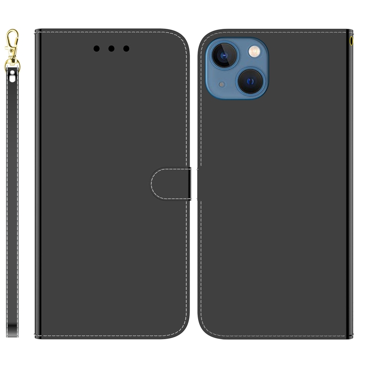 

For iPhone 14 Plus Imitated Mirror Surface Leather Phone Case(Black)