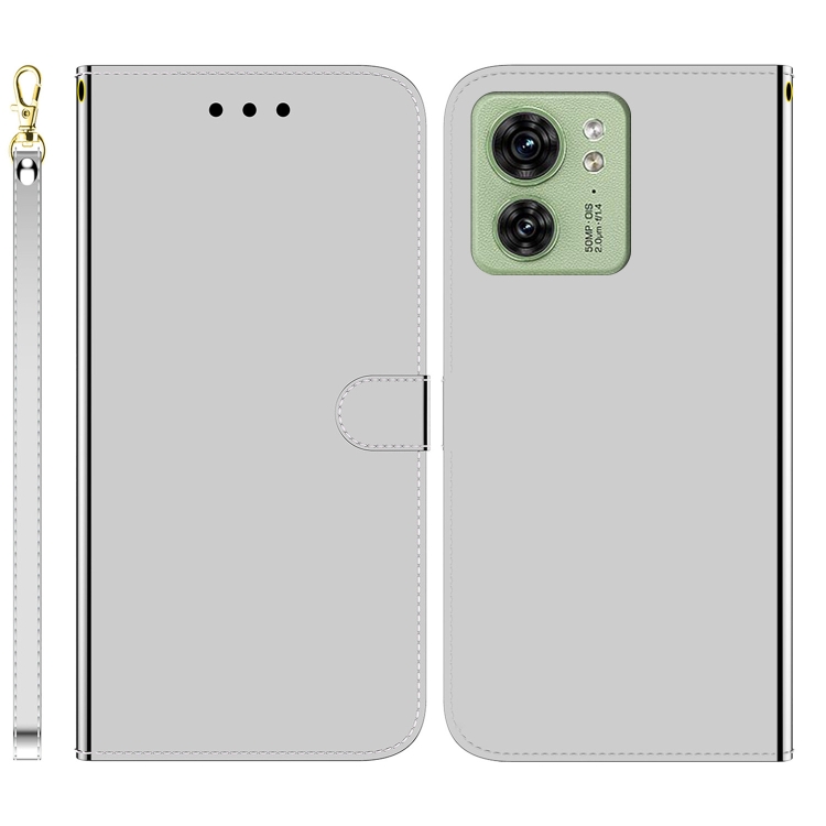 

For Motorola Edge 40 Imitated Mirror Surface Leather Phone Case(Silver)