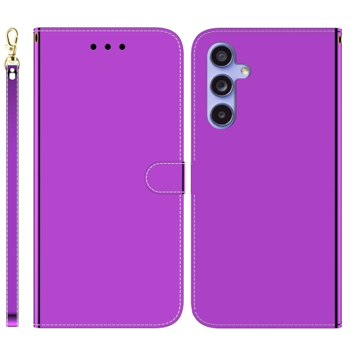 

For Samsung Galaxy S23 FE 5G Imitated Mirror Surface Leather Phone Case(Purple)