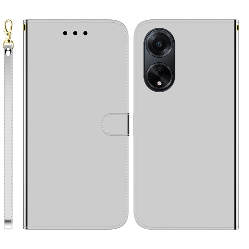 

For OPPO A98 5G / F23 5G India Imitated Mirror Surface Leather Phone Case(Silver)