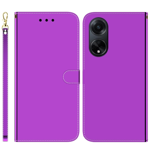 

For OPPO A98 5G / F23 5G India Imitated Mirror Surface Leather Phone Case(Purple)