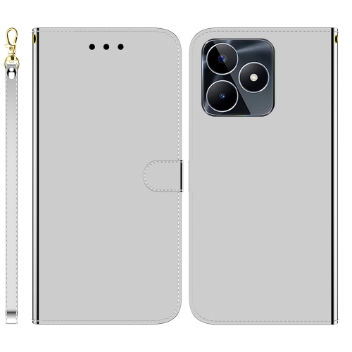 

For Realme C53 / Narzo N53 Imitated Mirror Surface Leather Phone Case(Silver)