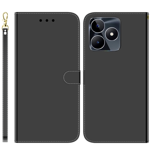 

For Realme C53 / Narzo N53 Imitated Mirror Surface Leather Phone Case(Black)
