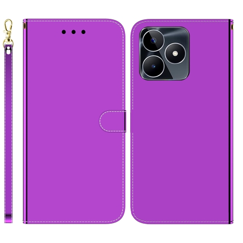 

For Realme C53 / Narzo N53 Imitated Mirror Surface Leather Phone Case(Purple)
