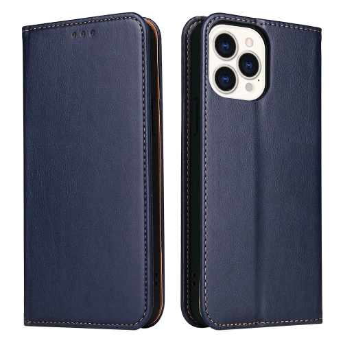 

For iPhone 15 Pro Max Fierre Shann PU Genuine Leather Texture Phone Case(Blue)