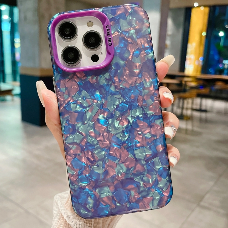 

For iPhone 15 Pro Max IMD Shell Texture TPU + Acrylic Phone Case(Purple)