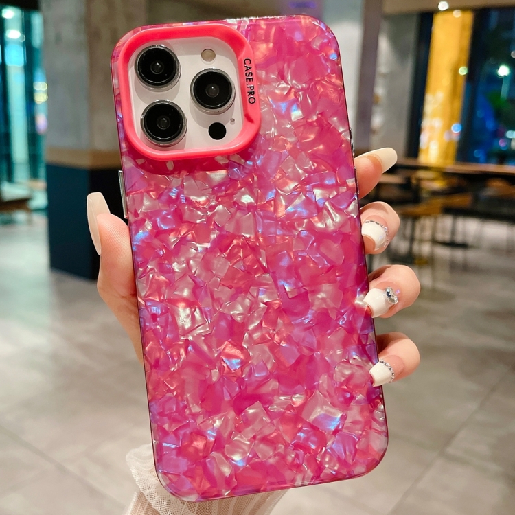 

For iPhone 15 Pro IMD Shell Texture TPU + Acrylic Phone Case(Rose Red)