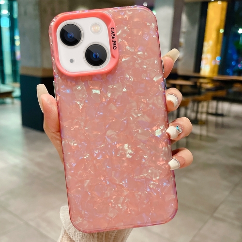 

For iPhone 15 Plus IMD Shell Texture TPU + Acrylic Phone Case(Pink)