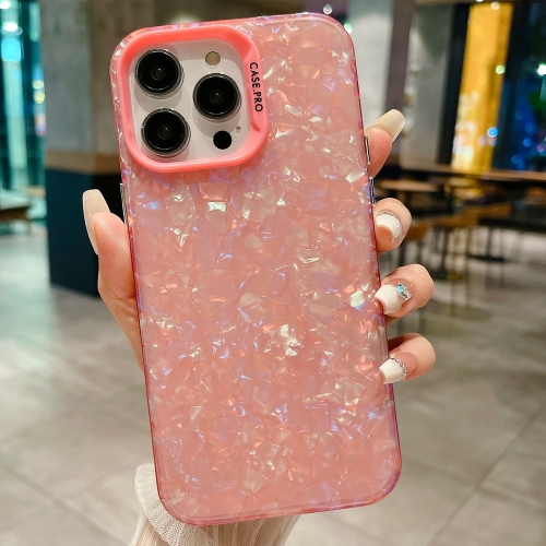 

For iPhone 13 Pro IMD Shell Texture TPU + Acrylic Phone Case(Pink)
