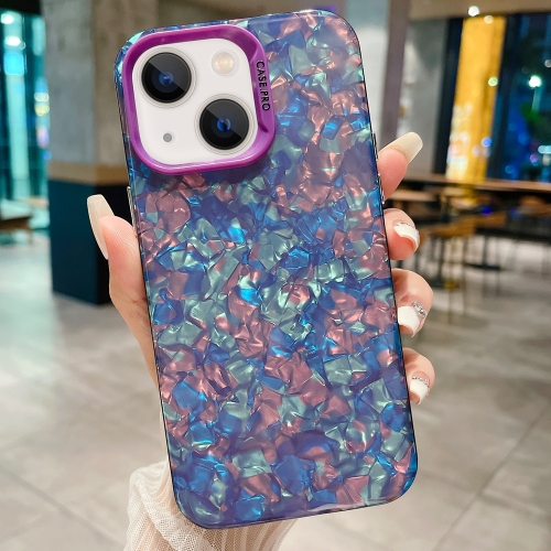 

For iPhone 13 IMD Shell Texture TPU + Acrylic Phone Case(Purple)