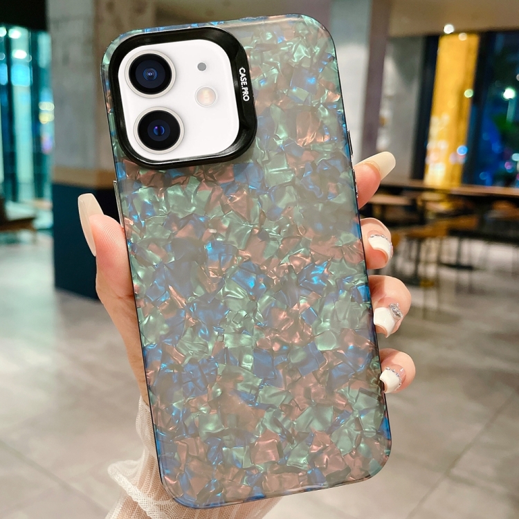 

For iPhone 12 IMD Shell Texture TPU + Acrylic Phone Case(Black)