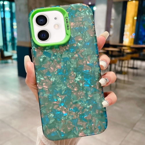 

For iPhone 12 IMD Shell Texture TPU + Acrylic Phone Case(Green)