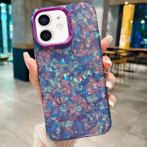 For iPhone 11 IMD Shell Texture TPU + Acrylic Phone Case(Purple)