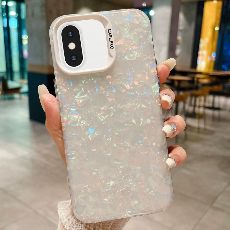 

For iPhone X / XS IMD Shell Texture TPU + Acrylic Phone Case(White)