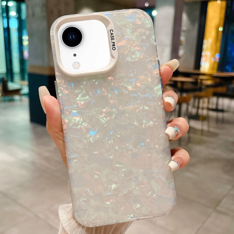 

For iPhone XR IMD Shell Texture TPU + Acrylic Phone Case(White)