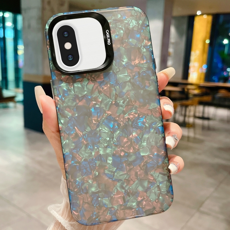 

For iPhone XS Max IMD Shell Texture TPU + Acrylic Phone Case(Black)