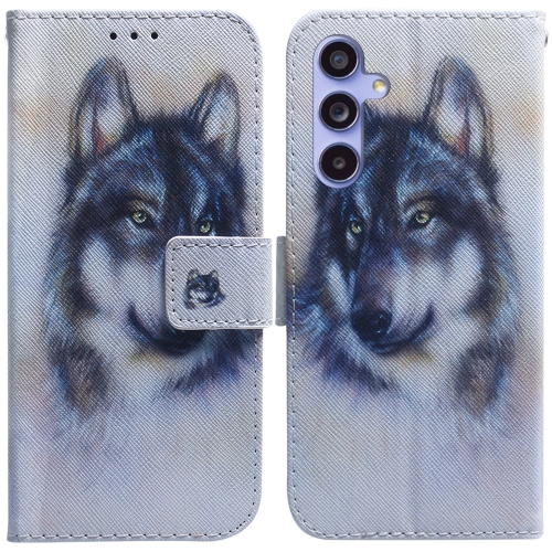 

For Samsung Galaxy S23 FE 5G Coloured Drawing Flip Leather Phone Case(White Wolf)