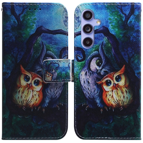

For Samsung Galaxy S23 FE 5G Coloured Drawing Flip Leather Phone Case(Oil Painting Owl)