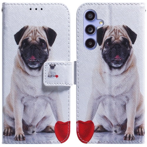 

For Samsung Galaxy S23 FE 5G Coloured Drawing Flip Leather Phone Case(Pug)