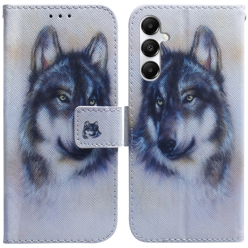 

For Samsung Galaxy A05s Coloured Drawing Flip Leather Phone Case(White Wolf)