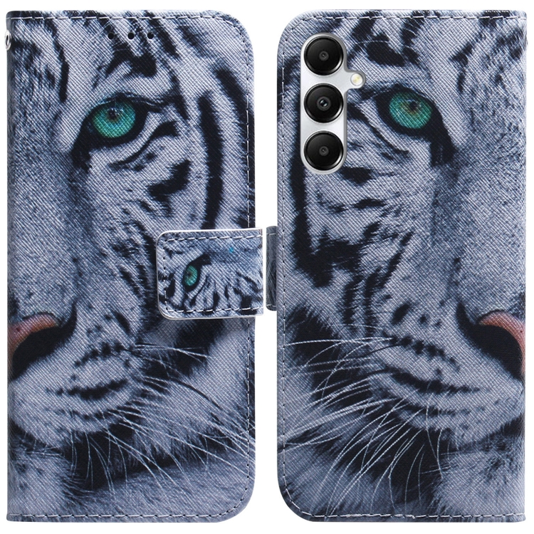

For Samsung Galaxy A05s Coloured Drawing Flip Leather Phone Case(Tiger)