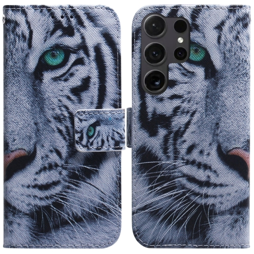 

For Samsung Galaxy S24 Ultra 5G Coloured Drawing Flip Leather Phone Case(Tiger)