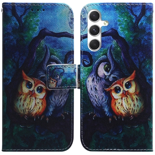 

For Samsung Galaxy S24+ 5G Coloured Drawing Flip Leather Phone Case(Oil Painting Owl)