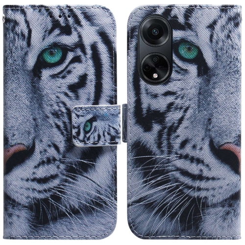 

For OPPO A98 5G / F23 5G India Coloured Drawing Flip Leather Phone Case(Tiger)