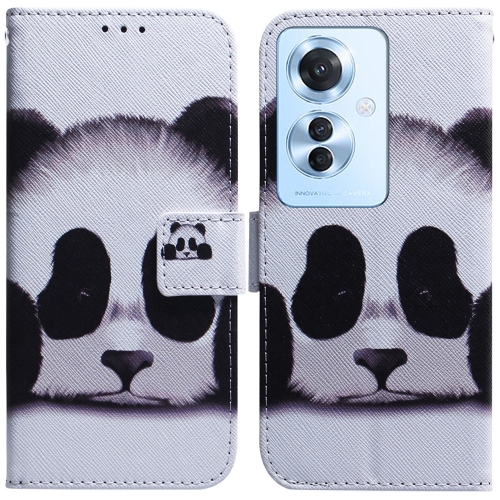 

For OPPO Reno11 F Global Coloured Drawing Flip Leather Phone Case(Panda)