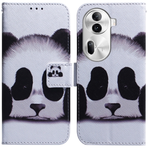 

For OPPO Reno11 Pro Global Coloured Drawing Flip Leather Phone Case(Panda)