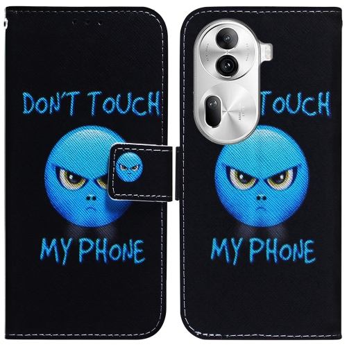 

For OPPO Reno11 Pro Global Coloured Drawing Flip Leather Phone Case(Anger)