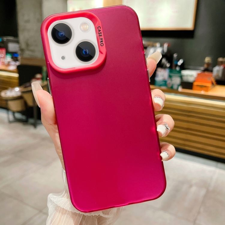 

For iPhone 14 Plus IMD Colorful Gradient Acrylic Phone Case(Red)