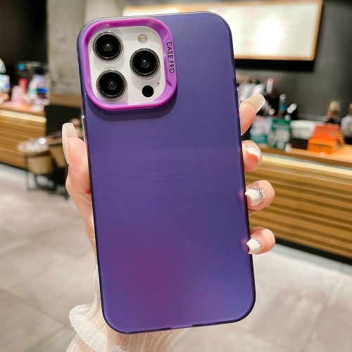 For iPhone 14 Pro IMD Colorful Gradient Acrylic Phone Case(Purple)