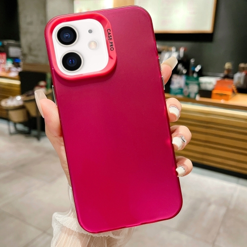 

For iPhone 12 IMD Colorful Gradient Acrylic Phone Case(Red)
