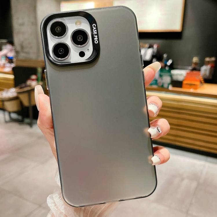 

For iPhone 12 Pro IMD Colorful Gradient Acrylic Phone Case(Black)