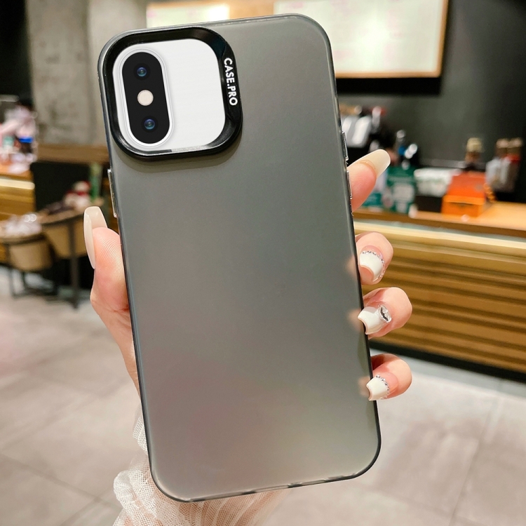 

For iPhone X / XS IMD Colorful Gradient Acrylic Phone Case(Black)
