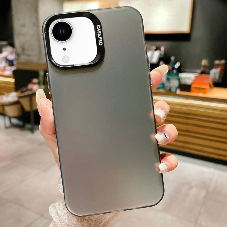 

For iPhone XR IMD Colorful Gradient Acrylic Phone Case(Black)