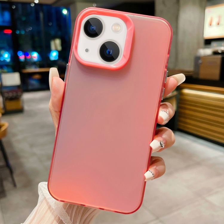 

For iPhone 14 Plus IMD Colorful Gradient PC + Acrylic Phone Case(Pink)
