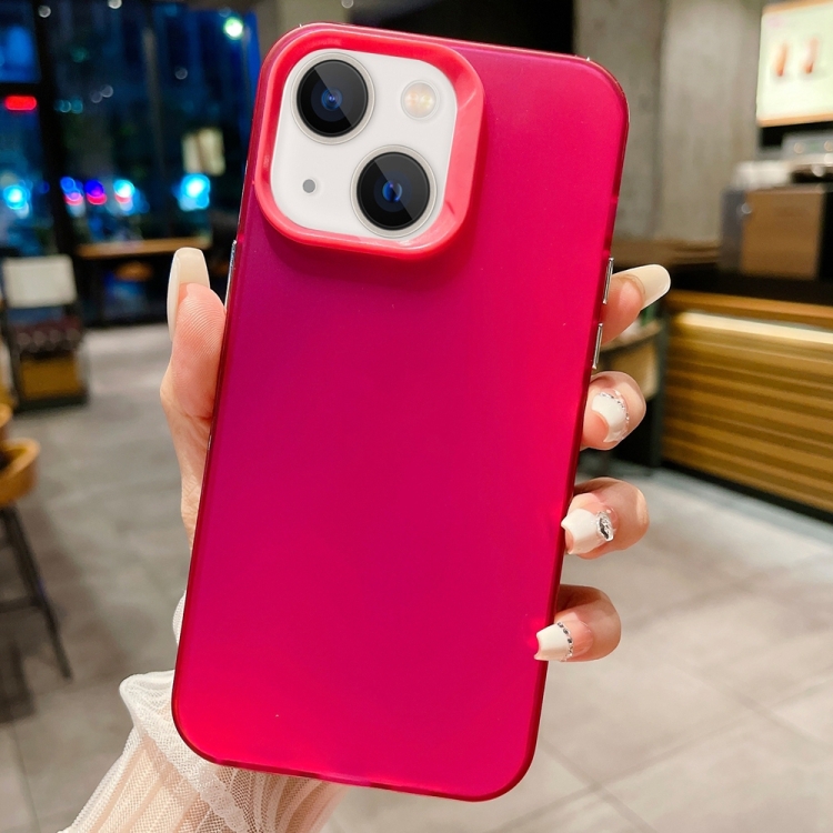 

For iPhone 14 IMD Colorful Gradient PC + Acrylic Phone Case(Rose Red)