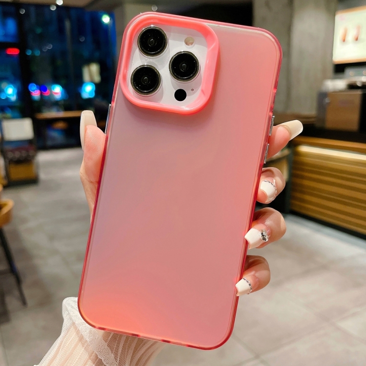 

For iPhone 14 Pro IMD Colorful Gradient PC + Acrylic Phone Case(Pink)