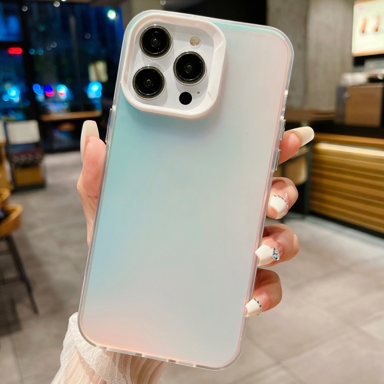 

For iPhone 13 Pro Max IMD Colorful Gradient PC + Acrylic Phone Case(Silver)