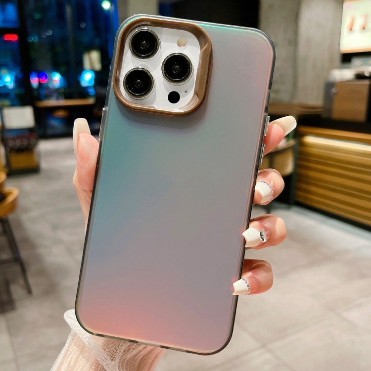 

For iPhone 13 Pro IMD Colorful Gradient PC + Acrylic Phone Case(Black)