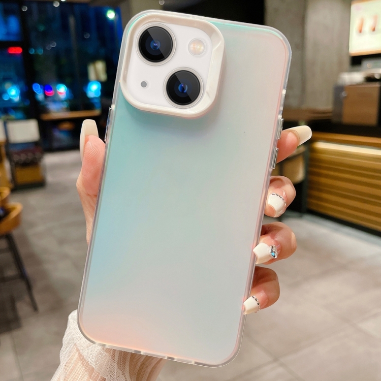

For iPhone 13 IMD Colorful Gradient PC + Acrylic Phone Case(Silver)