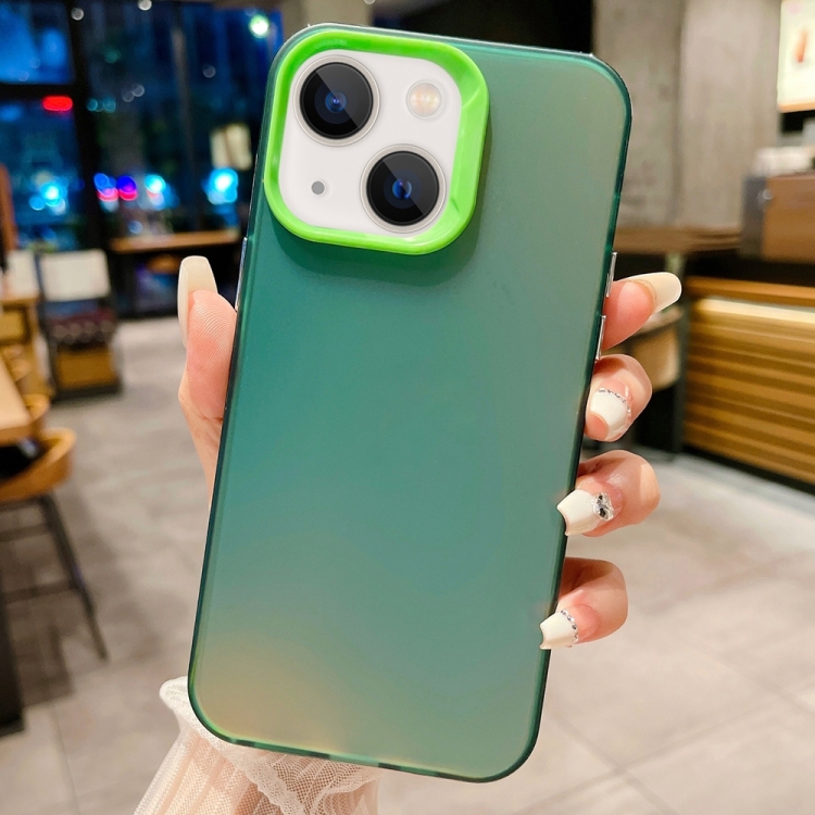 

For iPhone 13 IMD Colorful Gradient PC + Acrylic Phone Case(Green)
