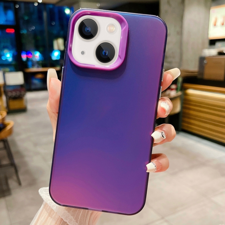 

For iPhone 13 IMD Colorful Gradient PC + Acrylic Phone Case(Purple)
