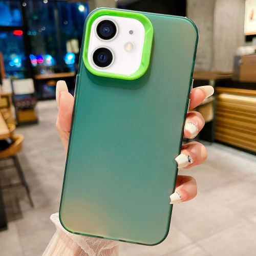 

For iPhone 12 IMD Colorful Gradient PC + Acrylic Phone Case(Green)
