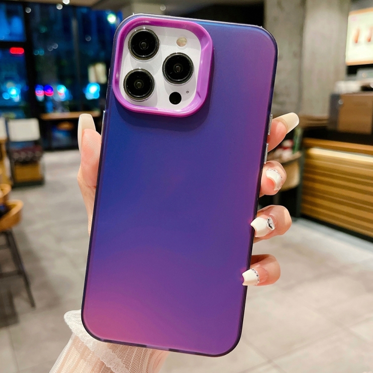 

For iPhone 12 Pro IMD Colorful Gradient PC + Acrylic Phone Case(Purple)